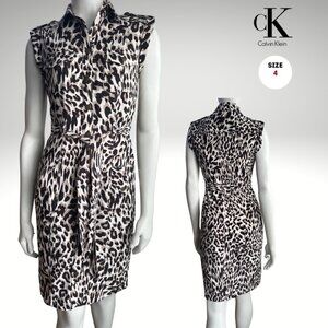 Calvin Klein Leopard Print Dress – Size 4